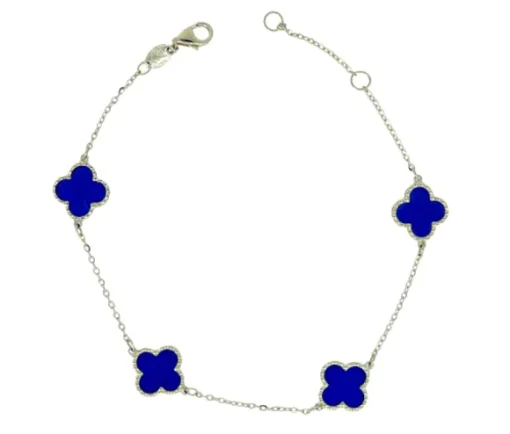 BRACELET TRÈFLES EN OR JAUNE SERTI DE LAPIS, DE NACRE OU DpiONYX