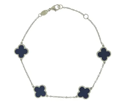 BRACELET TRÈFLES EN OR JAUNE SERTI DpiONYX