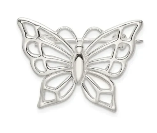 BROCHE PAPILLON AJOURÉ EN ARGENT