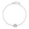 CHAINE DE CHEVILLE EN ARGENT RHODIÉ AVEC PATTE DE CHIEN SERIE DE CUBIQUES ZIRCONIAS