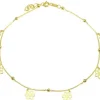 CHAINE DE CHEVILLE EN ARGENT RHODIÉ OU ARGENT/PVD OR AVEC FLEURS