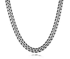 CHAINE EN ACIER/PVD NOIR 2 TONS À MAILLE GOURMETTE