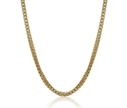 CHAINE EN ACIER/PVD OR À MAILLE FRANCO RONDE
