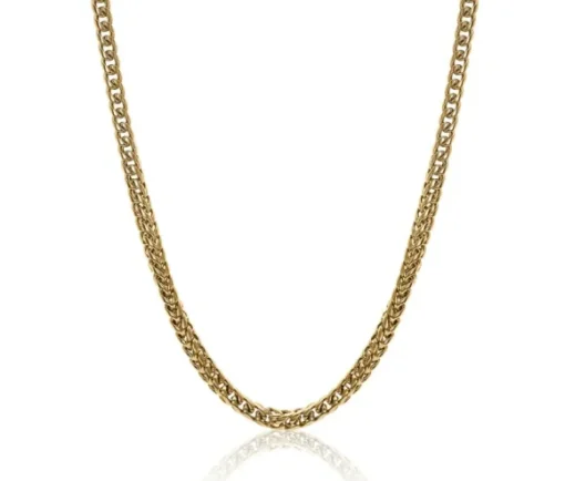 CHAINE EN ACIER/PVD OR À MAILLE FRANCO RONDE
