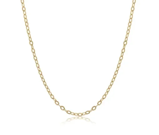 CHAINE EN ACIER/PVD OR À MAILLE ROLO TAILLÉE DIAMANT