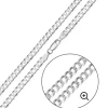 CHAINE EN ARGENT RHODIÉ À MAILLE GOURMETTE