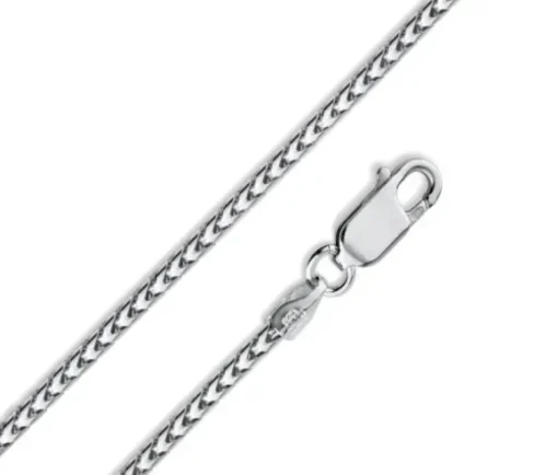 CHAINE EN ARGENT RHODIÉ À MAILLE FRANCO
