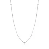 CHAINE EN ARGENT RHODIÉ SERTIE DE PERLES ET DE CUBIQUES ZIRCONIAS