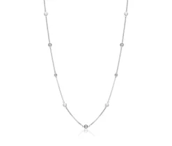 CHAINE EN ARGENT RHODIÉ SERTIE DE PERLES ET DE CUBIQUES ZIRCONIAS