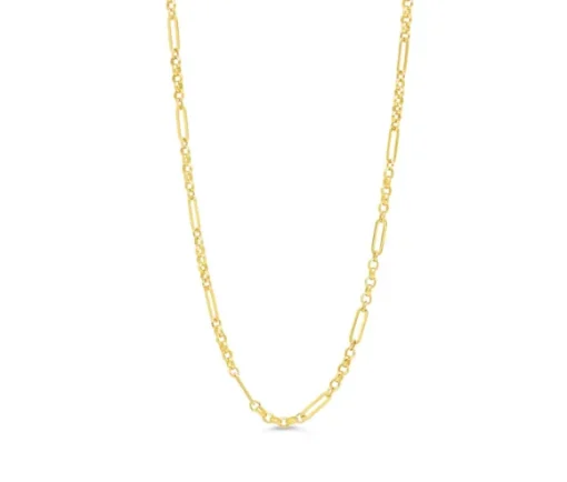 CHAINE EN OR À MAILLE ROLO ET PAPERCLIP