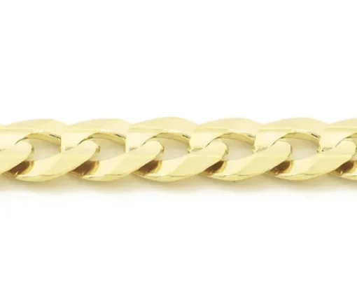 CHAINE EN OR 10K À MAILLE GOURMETTE CONCAVE