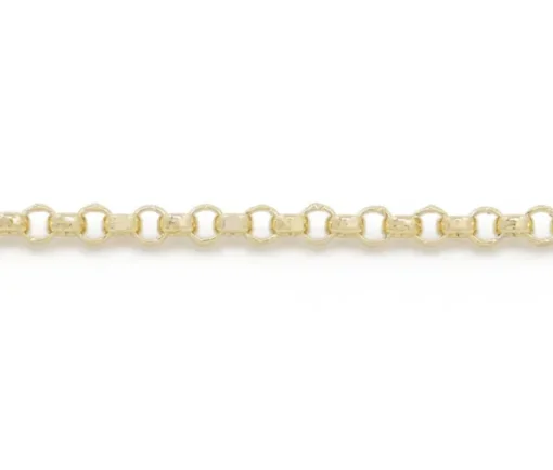 CHAINE EN OR 10K À MAILLE ROLO TAILLÉE DIAMANT