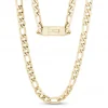 CHAINE FIGARO EN ACIER/PVD OR