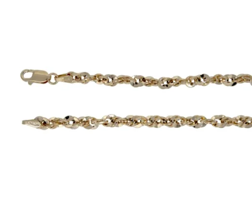 CHAINE 10K TORSADE TAILLE DIAMANT 20