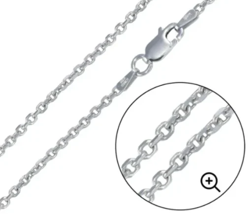 CHAINE MAILLE ROLO EN ARGENT RHODIÉ