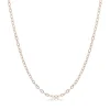 CHAINE ROLO TAILLÉE DIAMANT EN ACIER/PVD OR ROSE