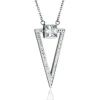 COLLIER ACIER TRIANGLE CZ 18+2