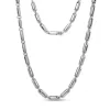 COLLIER EN ACIER À MAILLES PLAQUES ALLONGÉES