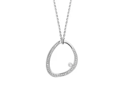 COLLIER EN ACIER et zircon