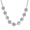 COLLIER EN ARGENT AVEC PLAQUES RONDES ET MAILLE GOURMETTE