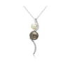 COLLIER EN ARGENT RHODIÉ SERTI DE PERLES DpiEAU DOUCE ET DE CUBIQUES ZIRCONIAS