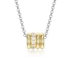 COLLIER EN ARGENT RHODIÉ/PVD OR 2 TONS BILLOT SERTI DE CUBIQUES ZIRCONIAS