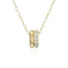 COLLIER EN ARGENT/PVD OR BILLOT SERTI DE CUBIQUES ZIRCONIAS
