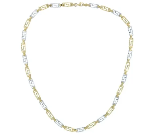 COLLIER EN OR 2 TONS À MOTIF VERSACE AJOURÉ TAILLÉ DIAMANT