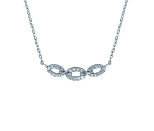 COLLIER EN OR BLANC SERTI DE DIAMANTS