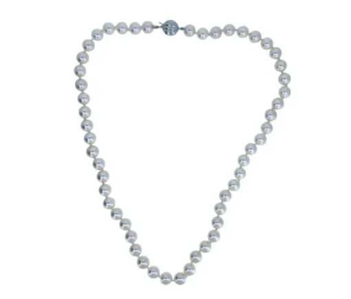 COLLIER EN OR BLANC SERTI DE PERLES DE CULTURE AKOYA