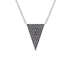 COLLIER 14K 0,30 CT DIAMANTS NOIRS 18po