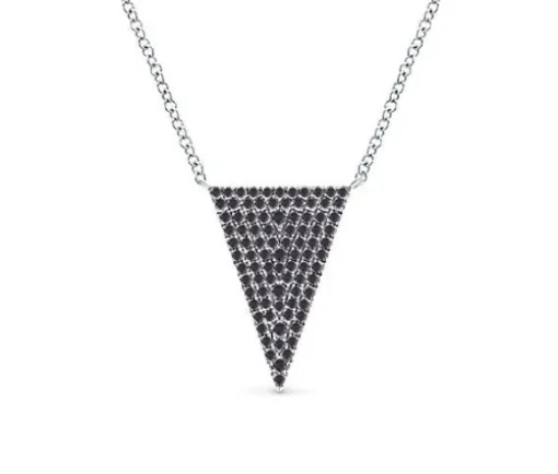 COLLIER 14K 0,30 CT DIAMANTS NOIRS 18po