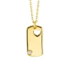 COLLIER 10K IDENTITÉ COEUR 0,015 CT 18