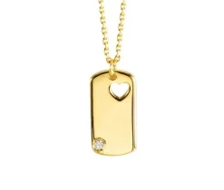 COLLIER 10K IDENTITÉ COEUR 0,015 CT 18