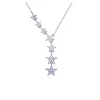 COLLIER TOMBÉE DpiÉTOILES EN ARGENT RHODIÉ OU PVD OR SERTI DE CUBIQUES ZIRCONIAS