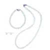 ENSEMBLE DE COLLIER, BRACELET ET BOUCLES EN ACIER ET PERLES DpiEAU DOUCE
