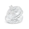 ENSEMBLE DpiALLIANCES 3 MORCEAUX EN OR 2 TONS OU BLANC SERTIES DE DIAMANTS