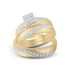 ENSEMBLE DpiALLIANCES 3 PIÈCES EN OR 2 TONS OU TOUT BLANC SERTIES DE DIAMANTS