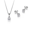 ENSEMBLE PENDENTIF/BOUCLES EN ARGENT RHODIÉ SERTIS DE CUBIQUES ZIRCONIAS