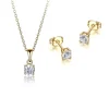 ENSEMBLE PENDENTIF/BOUCLES EN ARGENT RHODIÉ SERTIS DE CUBIQUES ZIRCONIAS