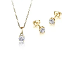 ENSEMBLE PENDENTIF/BOUCLES EN ARGENT RHODIÉ SERTIS DE CUBIQUES ZIRCONIAS