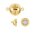 FERMOIR A COLLIER ARGENT PL.OR 14K 10MM