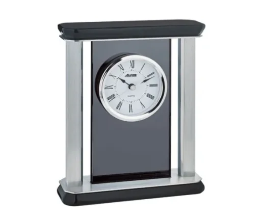 HORLOGE DE TABLE RÉSINE ET ACIER