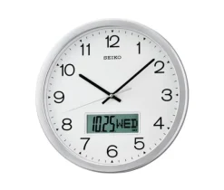 HORLOGE SEIKO RONDE ARGENT ANALOGIQUE ET NUMÉRIQUE