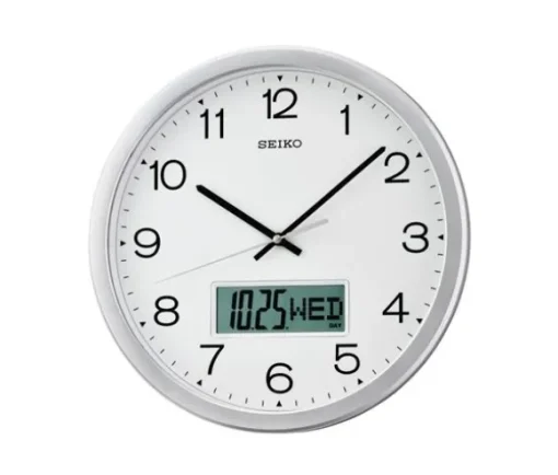 HORLOGE SEIKO RONDE ARGENT ANALOGIQUE ET NUMÉRIQUE