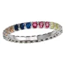 JOLI JONC EN ARGENT RHODIÉ SERTI DE CUBIQUES ZIRCONIAS MULTICOLORES
