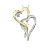 JOLI PENDENTIF COEUR EN OR 10K 2 TONS SERTI DpiUN DIAMANT CANADIEN