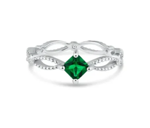 JOLIE BAGUE EN ARGENT RHODIÉ SERTIE DE CUBIQUES ZIRCONIAS BLANC ET DE COULEURS VARIÉES