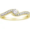 JOLIE BAGUE EN OR 10K SERTIE DE DIAMANTS