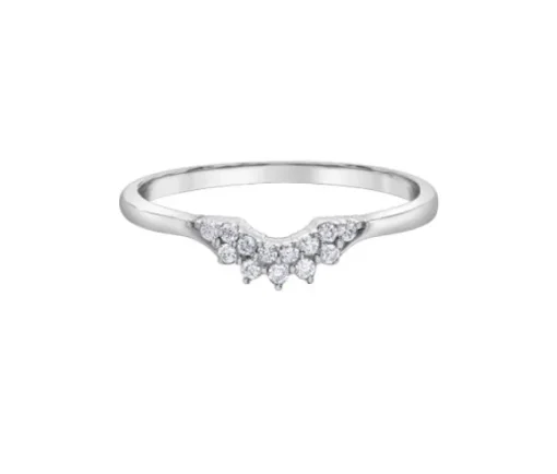 JONC CONTOUR EN OR BLANC SERTI DE DIAMANTS